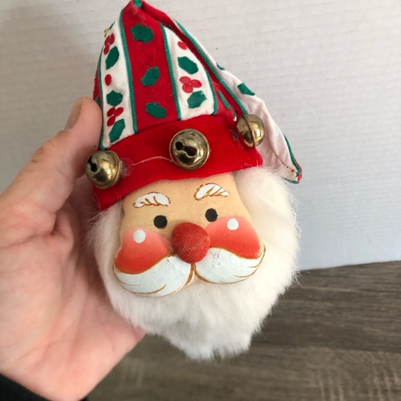 Vtg Santa Claus Ornament with Bells - Picture 8 of 8